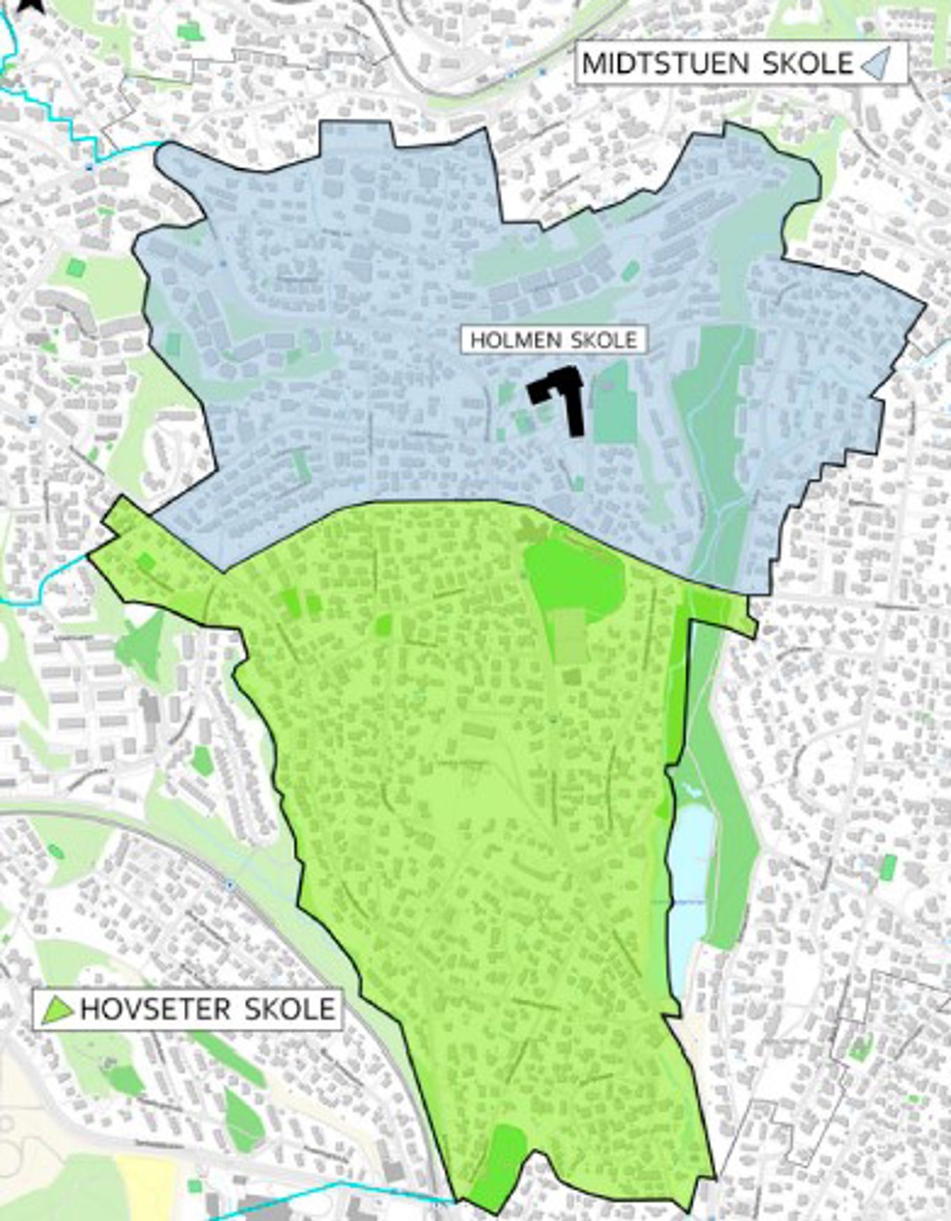 Områder for ungdomsskoletilhørighet for Holmen skole